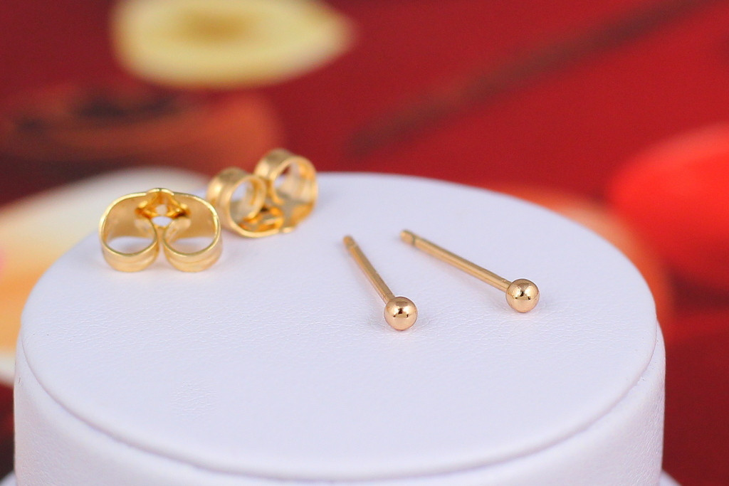 Сережки гвоздики Xuping Jewelry кульки 2 мм золотисті