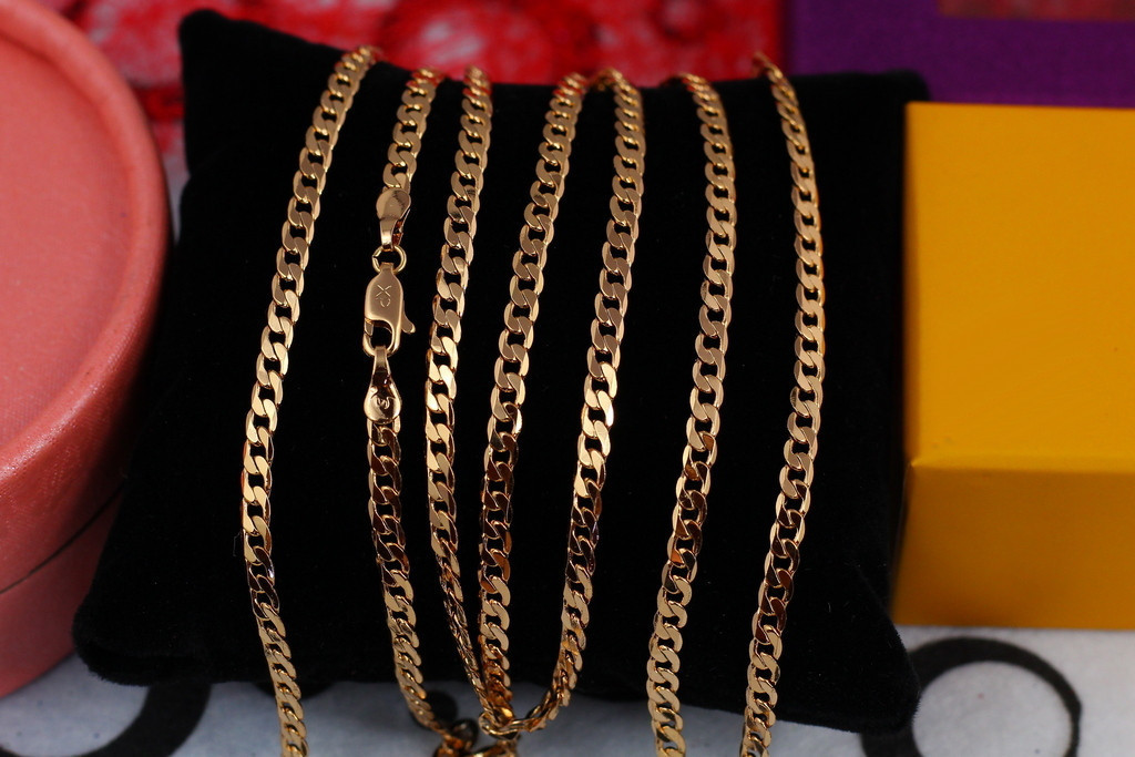 Ланцюг Xuping Jewelry панцирний з квадратними ланками 50 см 3 мм золотистий