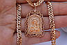 Ладанка Xuping Jewelry прямокутна ажурне плетіння Марія з немовлям 3 см золотиста, фото 2