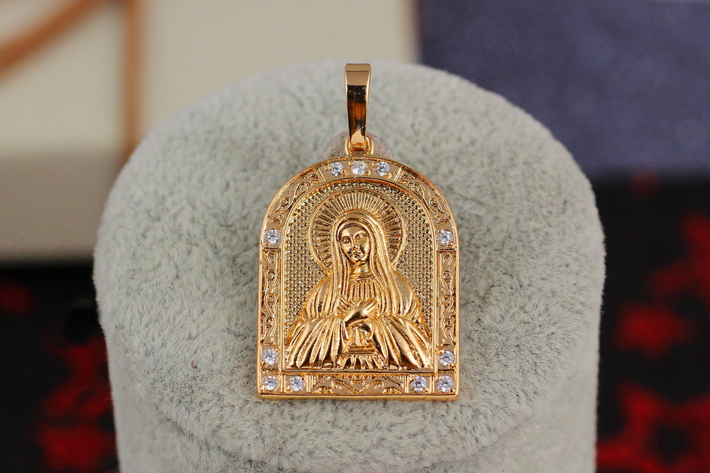 Ладанка Xuping Jewelry арка з камінням Діва Марія 2,5 см золотиста