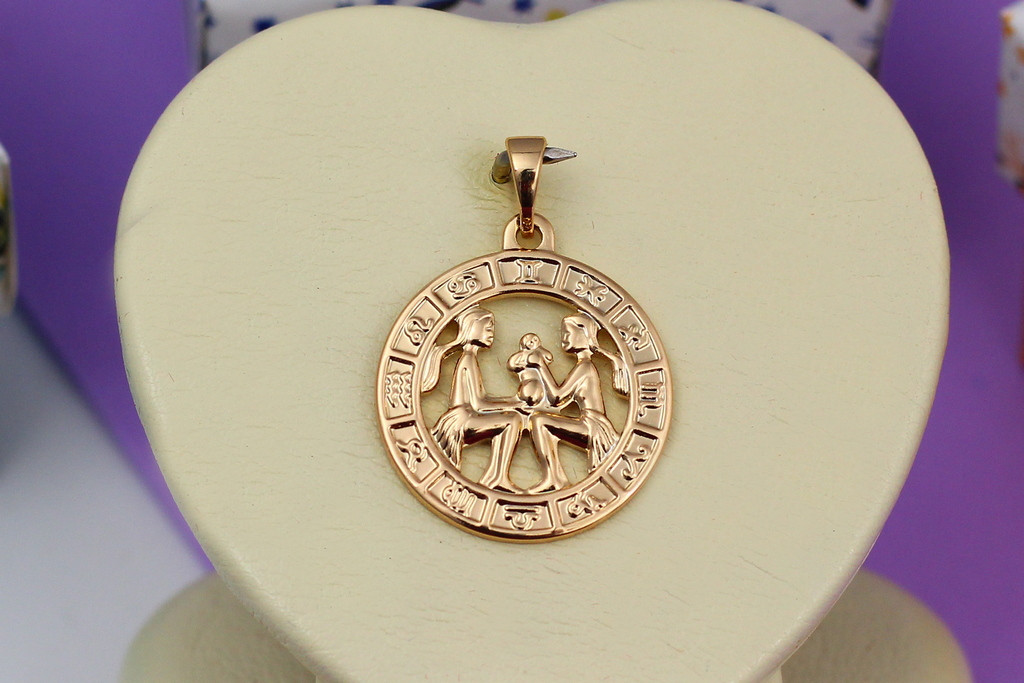 Кулон зодіак Xuping Jewelry близнюки 2 см золотистий