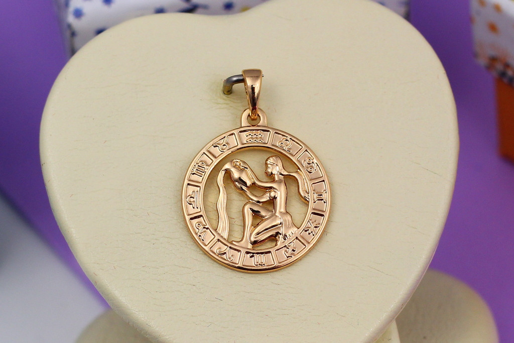 Кулон зодіак Xuping Jewelry водолій 2 см золотистий