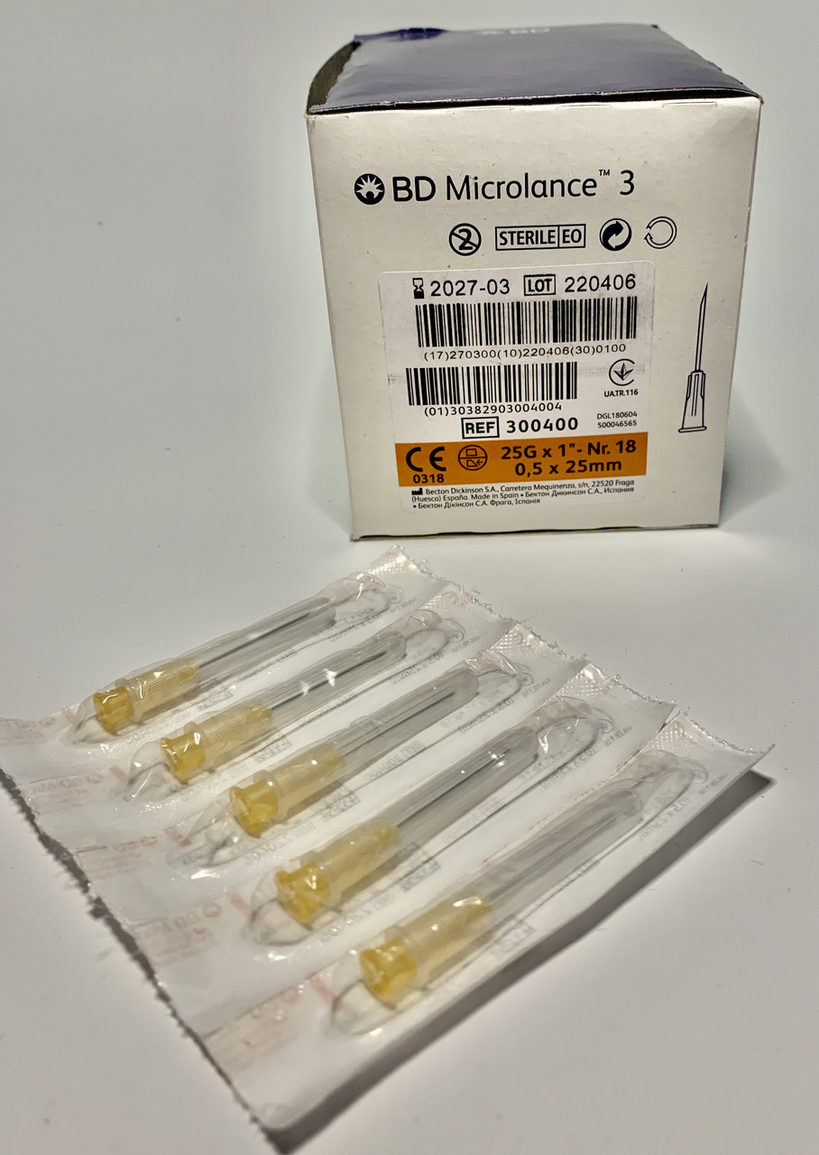 Голка ін'єкційна ВD Microlance 25G 0.5х25 мм, фото 1