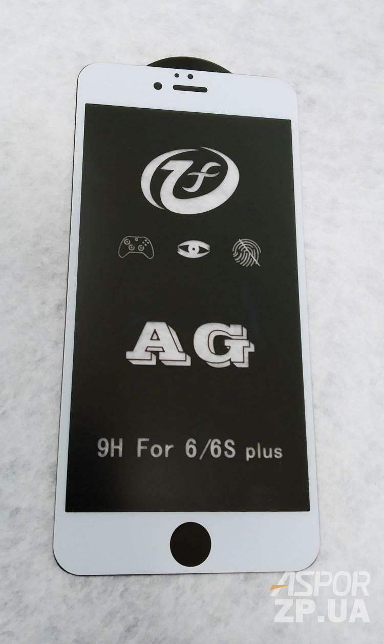 Скло захисне 9K AG MATTE для iPhone 6 Plus в тех. упаковці- білий