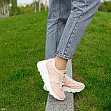 Кросівки жіночі білі шкіряні літні перфоровані рожеві Натуральна шкіра перфорація Розміри 36 38 39 40 41, фото 4