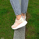 Кросівки жіночі білі шкіряні літні перфоровані рожеві Натуральна шкіра перфорація Розміри 36 38 39 40 41, фото 5