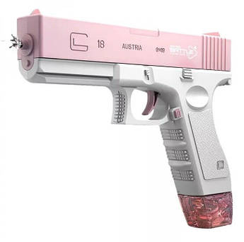 Пістолет дитячий на акумуляторі водяний для дітей Water Gun Glock рожевий