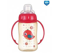 Поїльник Canpol Babies 320 мл 6 місяців Cute Animals Птичка (56/512_red)