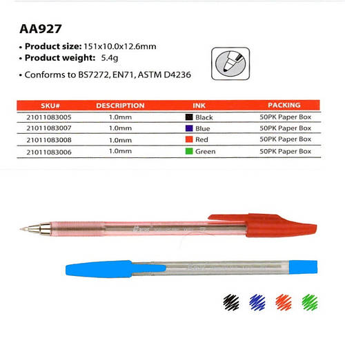 Ручка шариковая 927 (BEIFA, синяя) (ID#1862808643), цена: 2.60 ...