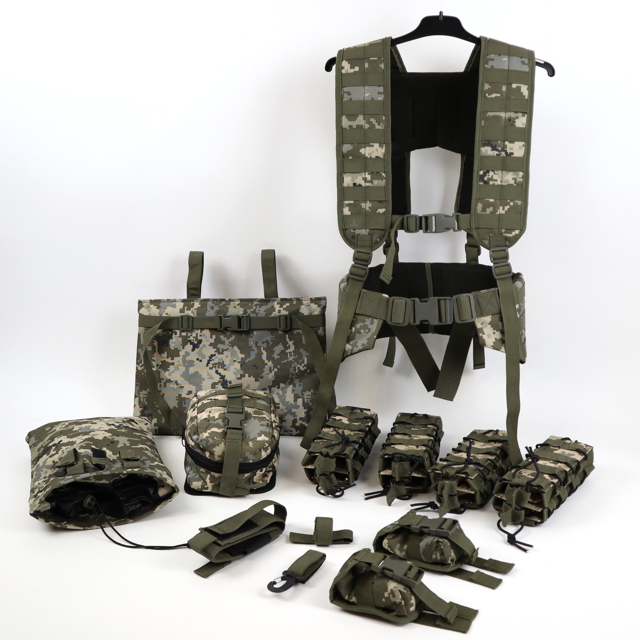 Ремінно-плечова система під РПК Комплект 12 підсумків Піксель (відкритий тип підсумків), фото 1