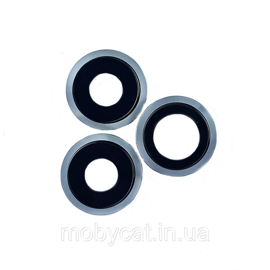 Скло камери Apple iPhone 11 Pro, iPhone 11 Pro Max (з білим кільцем - 3 шт), фото 1