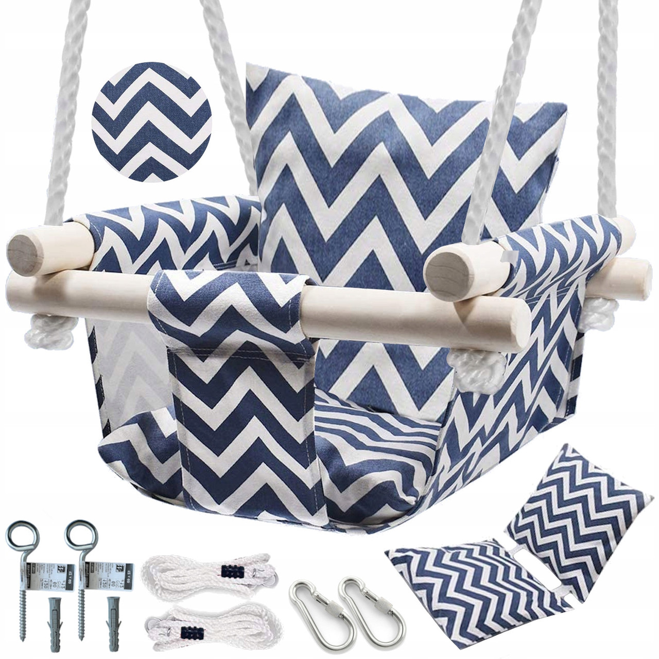 Дитяча гойдалка 3 в 1 подвісна DM COTTON PREMIUM 40 х 16 х 40 см