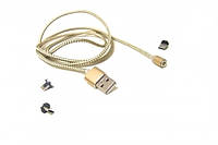 Кабель магнітний круглий 3 в 1 Magnetic Cable micro usb, lightning, type-c M3 4994