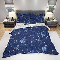"космос" Комплект постельного белья евро размер 200/220 см, нав-ки 70/70,ткань сатин