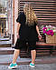 Жіночий базовий костюм шорти та футболка літній великого розміру батал футболка та шорти до колін, фото 3