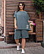 Жіночий базовий костюм шорти та футболка літній великого розміру батал футболка та шорти до колін, фото 5