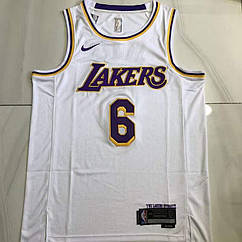 Топ Біла чоловіча майка Леброн Джеймс 6 Лейкерс Nike James Los Angeles Lakers