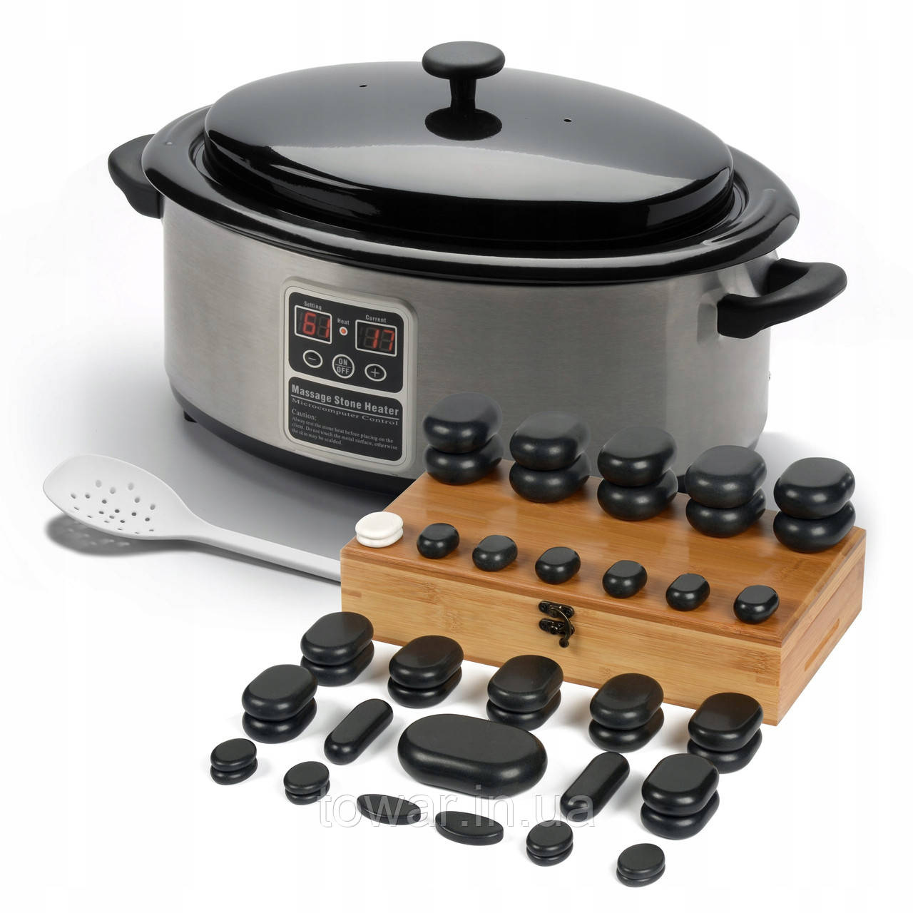 Набір каменів 45 шт.+ з базальтовим масажним нагрівачем 6 лит електронне керування HABYS, фото 1