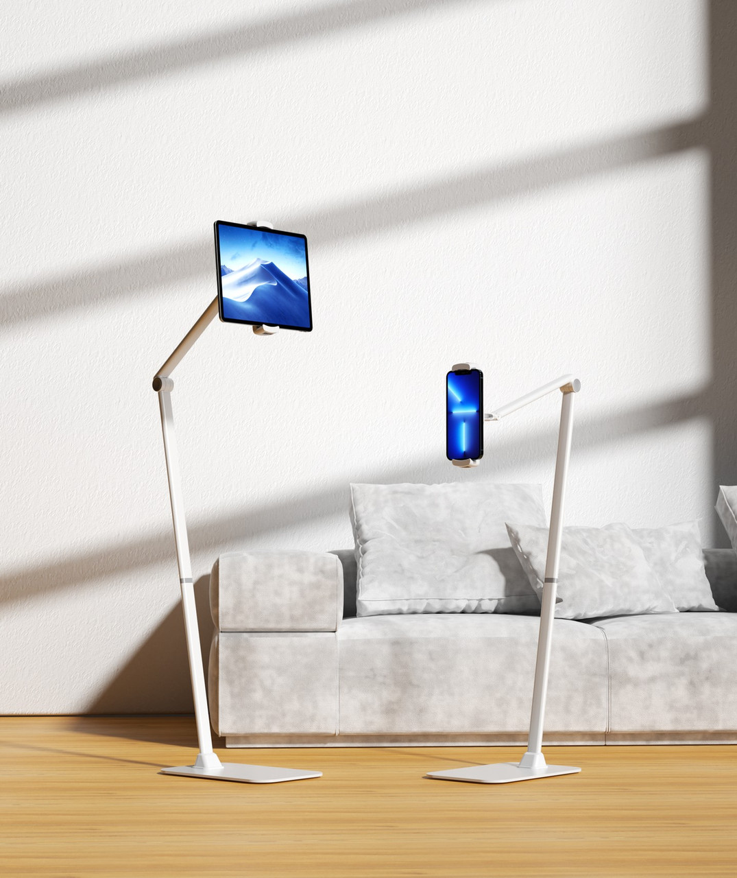 Ledetech LD 401D5-T9A Білий — Підлоговий тримач на основі для смартфонів і планшетів, фото 1