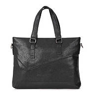 Мужской женский деловой портфель сумка для документов формат А4 экокожа черный, мужская сумка для ноутбука