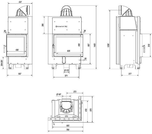KRATKI MBZ 13 ПРАВАЯ BS ГНУТОЕ СТЕКЛО (13,0 кВт)