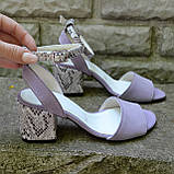 Шкіряні босоніжки на підборах, фото 3