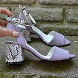 Шкіряні босоніжки на підборах, фото 5