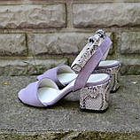 Шкіряні босоніжки на підборах, фото 2