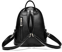 Качественный женский городской рюкзак с блестками ушками | Женский мини рюкзачок с стразами ушами черный