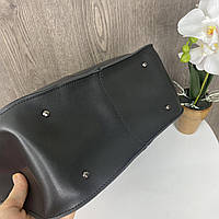 Качественная классическая женская сумка Зара черная, большая женская сумочка эко кожа Турция Отличное качество