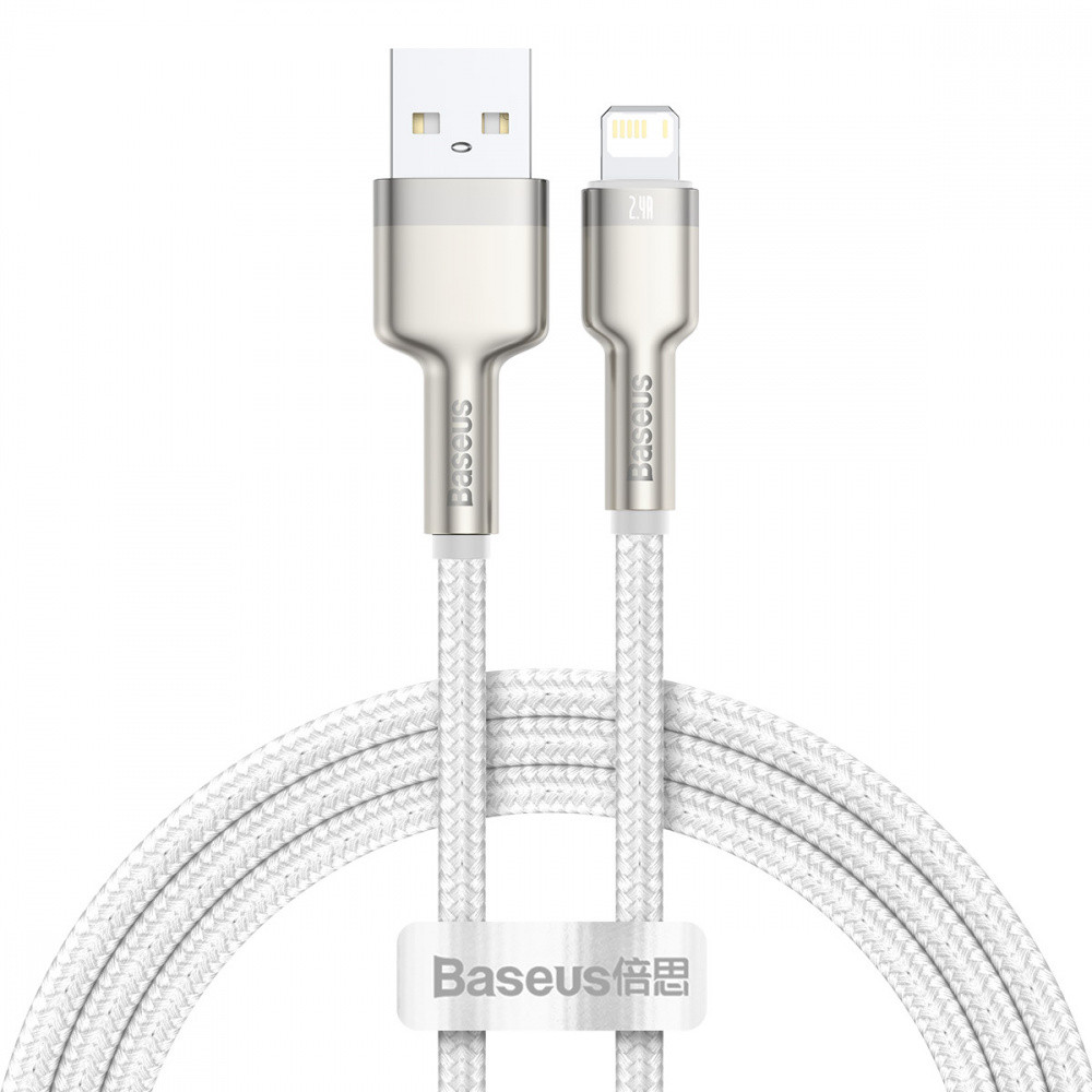 Кабель Baseus Cafule Metal Lightning 2.4A (1m) white