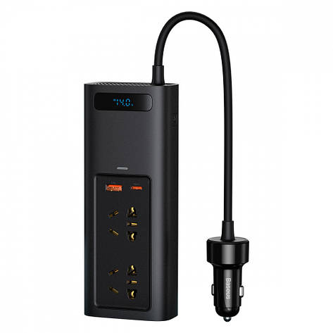 Автомобильний Інвертор Baseus In-car Inverter 150W (220V CN/EU) black, фото 1