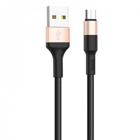 Кабель Hoco X26 Xpress Micro USB (1m) black/gold, фото 1
