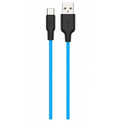 Кабель Hoco X21 Plus Silicone Type-C (1m) black/blue, фото 1