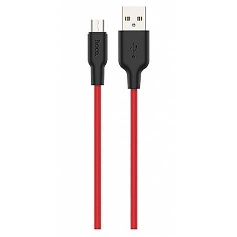 Кабель Hoco X21 Plus Silicone Micro USB (2m) black/red, фото 1