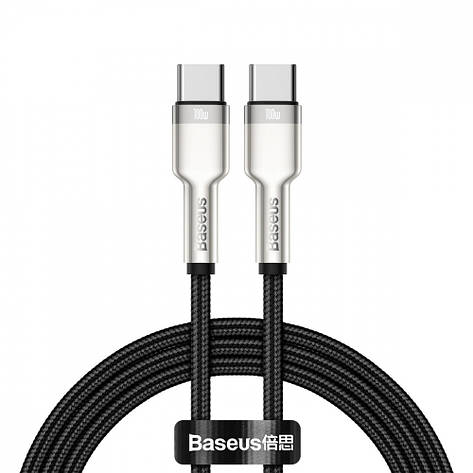 Кабель Baseus Cafule Metal Type-C to Type-C 100W (1m) black, фото 1