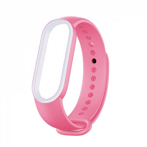 Ремінець Silicone Line Xiaomi Mi Band 6 pink/white, фото 1