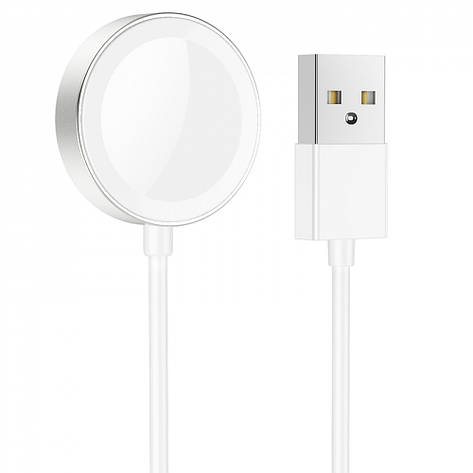 Безпровідний зарядний пристрій (зарядка) для Apple iWatch Hoco CW39 iWatch USB white, фото 2