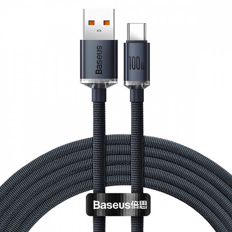 Кабель Baseus Crystal Shine Series Type-C 100W (2m) black, фото 1
