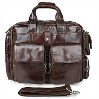 Вместительная кожаная сумка 2 в 1 для мужчин John McDee 7219C Отличное качество