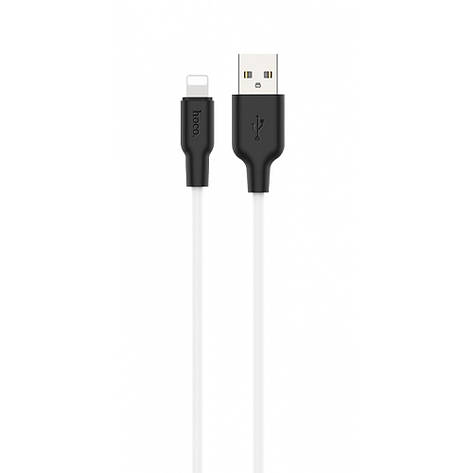 Кабель Hoco X21 Plus Silicone Lightning (2m) black/white, фото 1