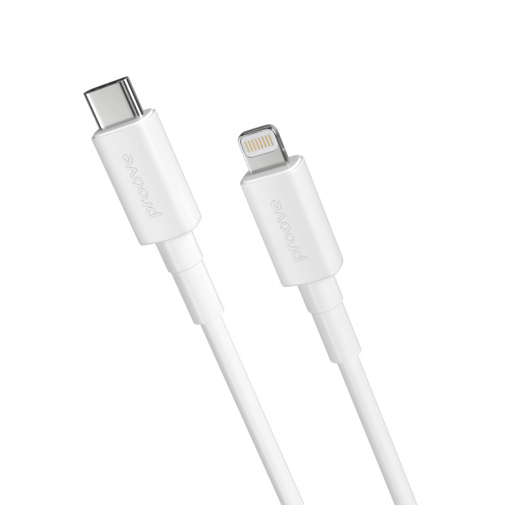 Кабель Proove Small Silicone Type-C to Lightning 20W (1m) white
