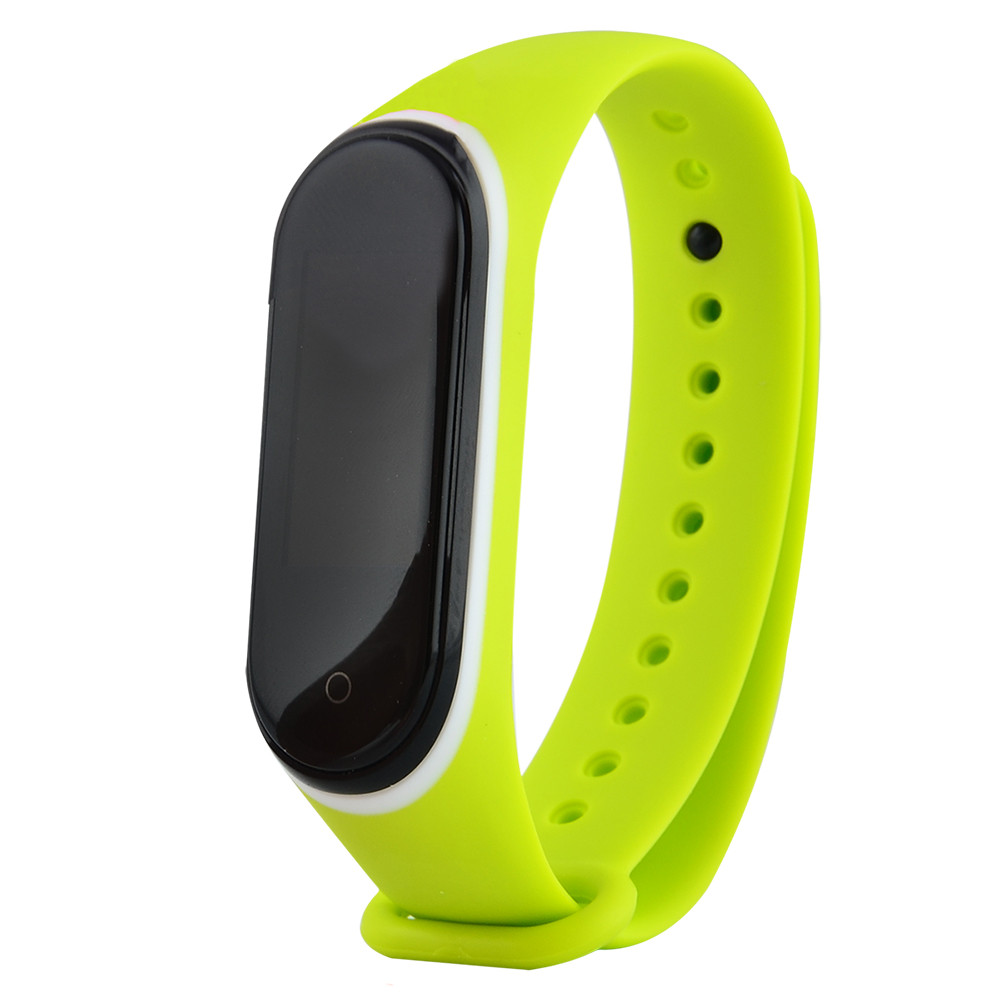 Ремінець Silicone Line Xiaomi Mi Band 3/4 lime green/white