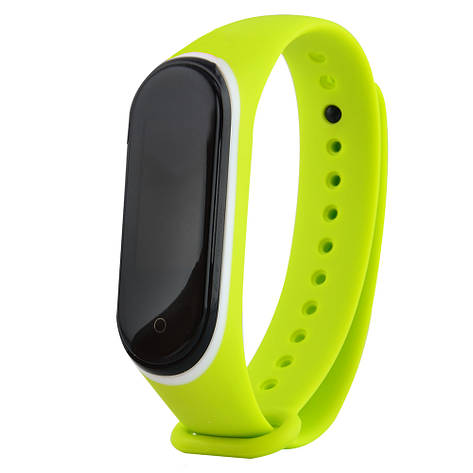 Ремінець Silicone Line Xiaomi Mi Band 3/4 lime green/white, фото 1