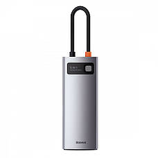 USB-Хаб Baseus Metal Gleam Series 5-in-1 30Hz Version (3xUSB3.0 + 4KHD + Type-C) gray, фото 5