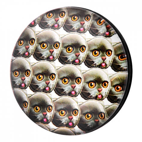 Тримач WAVE Mobile Phone Grip Animals dark gray cat, фото 1