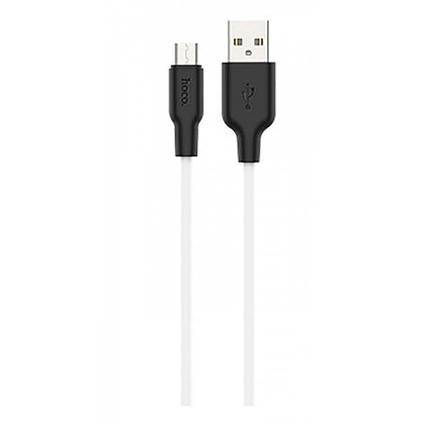 Кабель Hoco X21 Plus Silicone Micro USB (2m) black/white, фото 1