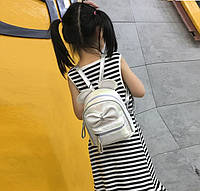 Маленький детский рюкзак Микки Маус с ушками и бантиком, мини рюкзачок для девочек блестящий с ушами