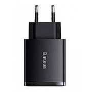 МЗП Baseus Compact Quick Charger 30W QC+ PD (1Type-C + 2USB) black