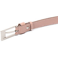 Тонкий женский кожаный ремень GRANDE PELLE 11448 Розовый Отличное качество